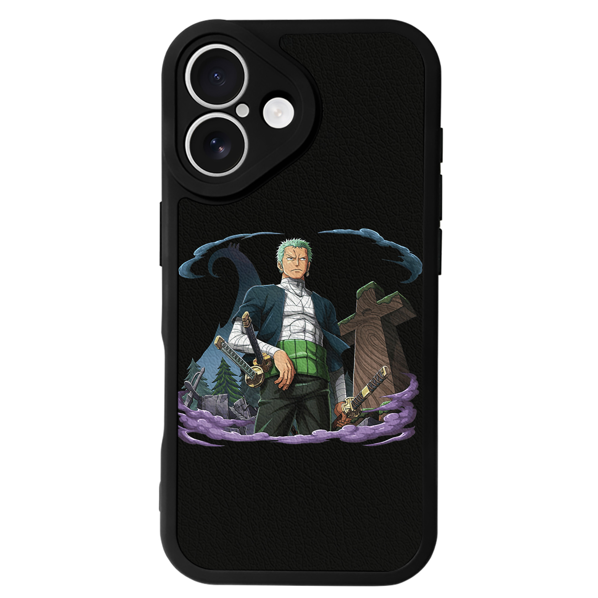 （画像用） ワンピース ロロノア・ゾロ ONE PIECE Roronoa Zoro 【iPhone 16シリーズ対応】シリコンスマホケース（レザー調） 材質：シリコン